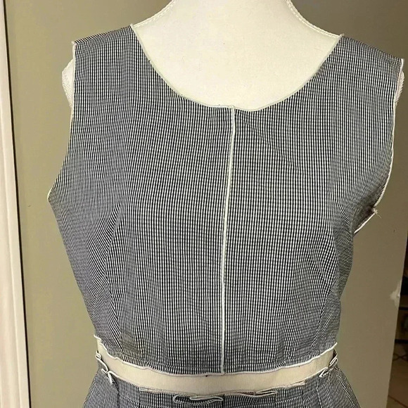 [46/US10]D&G Plaid Retro Style Sleeveless Knee Length  MIDI Dress - Picture 2 of 13